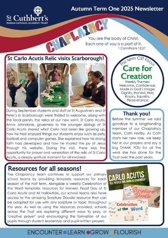 Chaplaincy Newsletter 2025/26: Autumn 1 edition